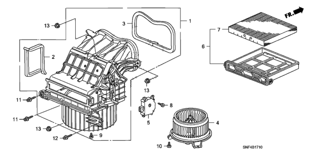 2006 Honda Civic 4 Door GX KA 5AT Heater Blower Diagram