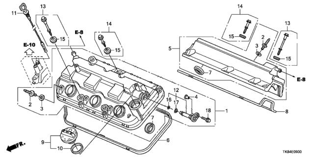 2011 Honda Odyssey Cylinder Head Cover Diagram