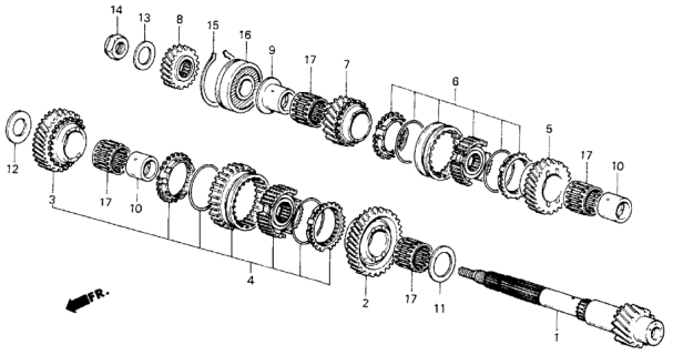 1985 Honda Civic MT Countershaft Diagram