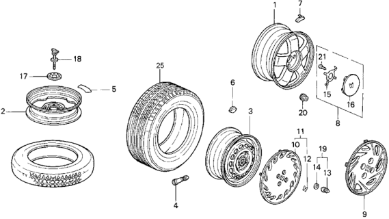 1995 Honda Del Sol Disk, Aluminum Wheel (14X5 1/2Jj) Diagram for 42700-SR2-A40