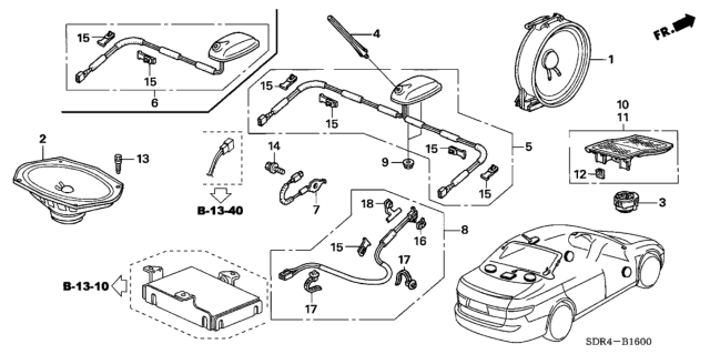 2007 Honda Accord Hybrid Speaker Assembly (17Cm) (Single) (Panasonic) Diagram for 39120-SDR-A01