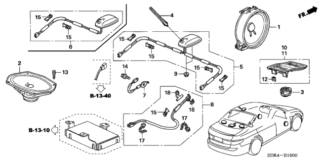 2007 Honda Accord Hybrid Base, Antenna (Premium White Pearl) Diagram for 39152-SDR-A01ZE