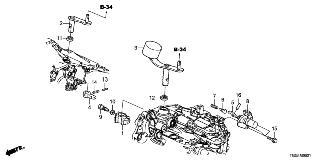 2017 Honda Civic MT Shift Lever Diagram