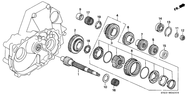 1997 Honda Accord MT Countershaft Diagram