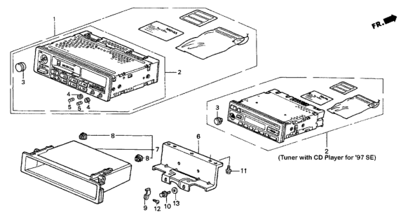1995 Honda Accord 2 Door EX KA 5MT Auto Radio Diagram