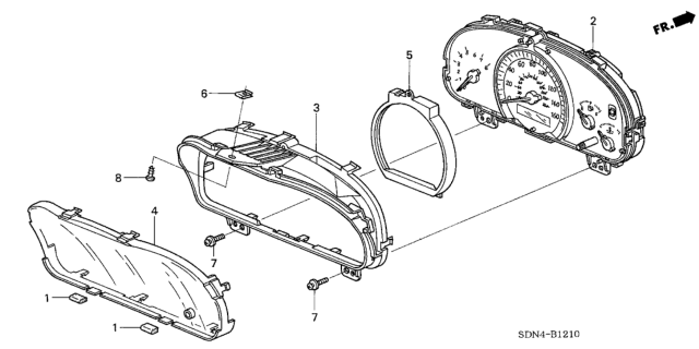 2006 Honda Accord Visor Diagram for 78155-SDA-H01