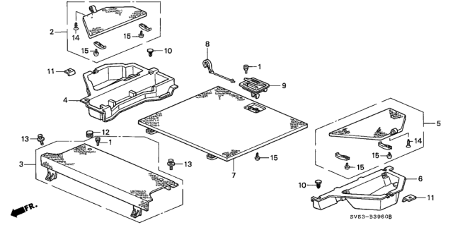 1995 Honda Accord 5 Door LX KA 4AT Rear Floor Box Diagram