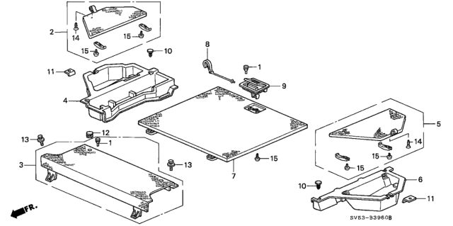 1995 Honda Accord Cargo, FR. Floor *NH178L* (EXCEL CHARCOAL) Diagram for 83825-SV5-J00ZA