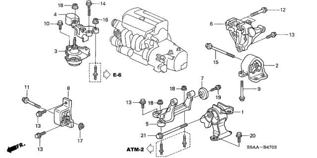 2006 Honda CR-V Engine Mounts Diagram