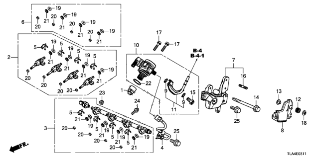 2017 Honda CR-V Fuel Injector (2.4L) Diagram