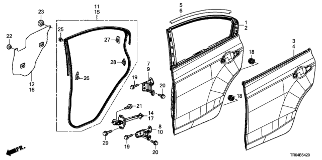 2012 Honda Civic Rear Door Panels Diagram