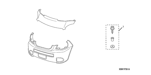 2004 Honda Pilot 5 Door EXL (RES) KA 5AT Nose Mask (Full) Diagram