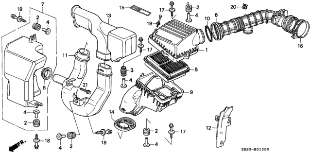1995 Honda Civic Air Cleaner Diagram