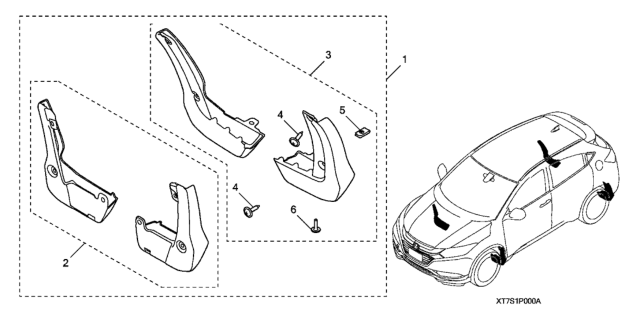 2020 Honda HR-V SPLASH GUARD (FRONT SET) Diagram for 08P08-T7S-1A0R1