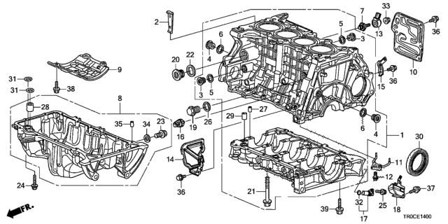 2015 Honda Civic O-Ring (20X2.3) (Nok) Diagram for 91301-RNA-A01