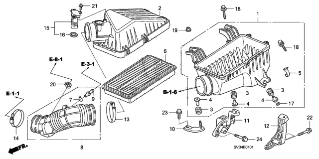 2010 Honda Civic Clamp, Air Flow Diagram for 17314-PPD-003