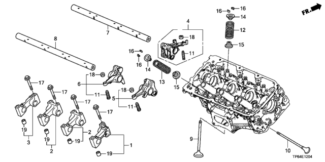 2014 Honda Crosstour Valve - Rocker Arm (Rear) (V6) Diagram