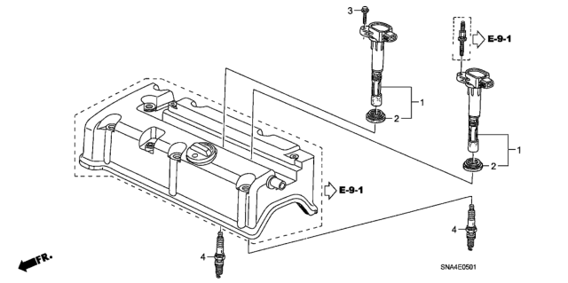 2007 Honda Civic Plug Hole Coil - Plug (2.0L) Diagram