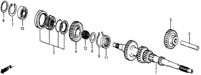1984 Honda Civic 5 Door DX KA 5MT MT Mainshaft Diagram