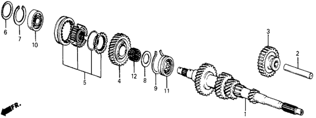 1987 Honda Civic Mainshaft Diagram for 23211-PE6-G00