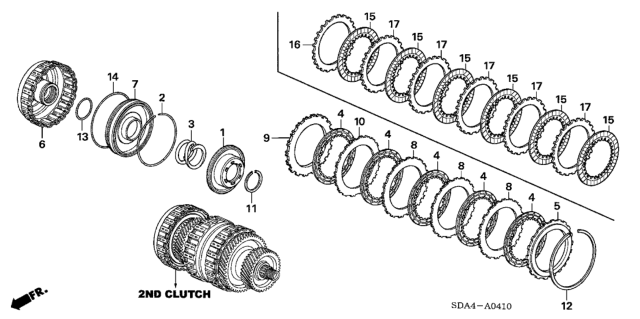 2003 Honda Accord 4 Door LX (SIDE SRS) KL 5AT AT Clutch (2nd) (L4) Diagram