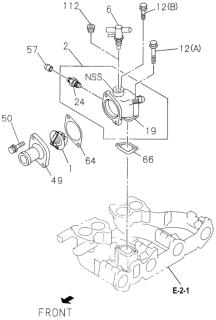 1994 Honda Passport 4 Door DX (4X2 4 CYLINDER) KA 5MT Thermostat - Thermostat Housing Diagram