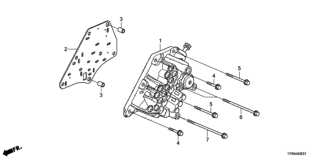 2015 Honda Crosstour AT Manual Valve Body (V6) Diagram