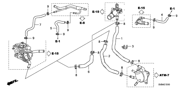 2011 Honda Civic Water Hose (1.8L) Diagram