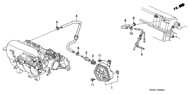 1999 Honda Civic 4 Door GX (ABS) KA 4AT Breather Chamber Diagram