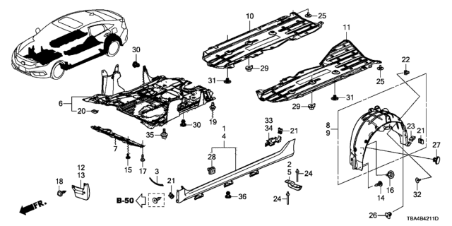 2016 Honda Civic Under Cover Diagram