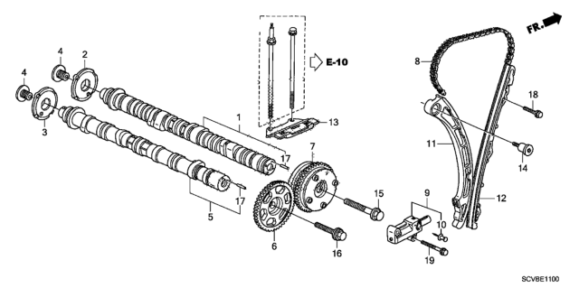 2011 Honda Element Camshaft - Cam Chain Diagram