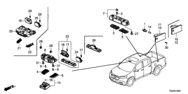 2020 Honda Ridgeline Interior Light Diagram