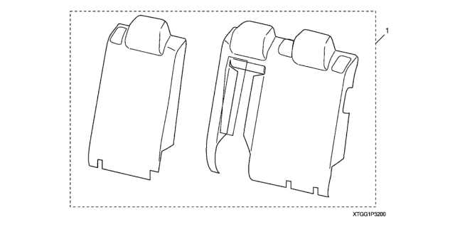 2017 Honda Civic 5 Door EX KA CVT Seat Cover - Rear (With Armrest) Diagram