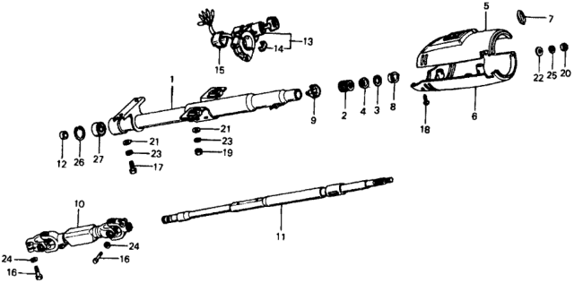 1975 Honda Civic Cover, Steering Column (Lower) Diagram for 53234-657-670