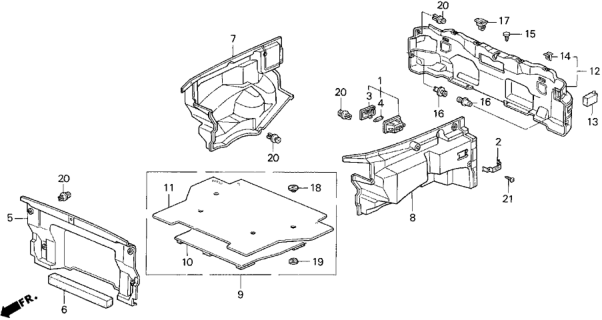 1993 Honda Del Sol Trunk Lining Diagram