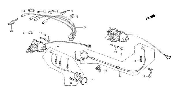 1984 Honda CRX Clamp A, Ignition Wire Diagram for 32762-PE0-660