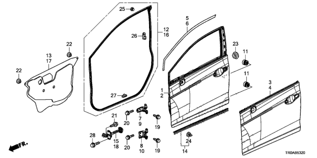 2013 Honda Civic Front Door Panels Diagram