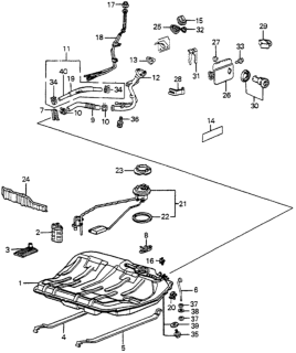 1985 Honda Accord Meter Unit, Fuel Diagram for 37800-SA5-044