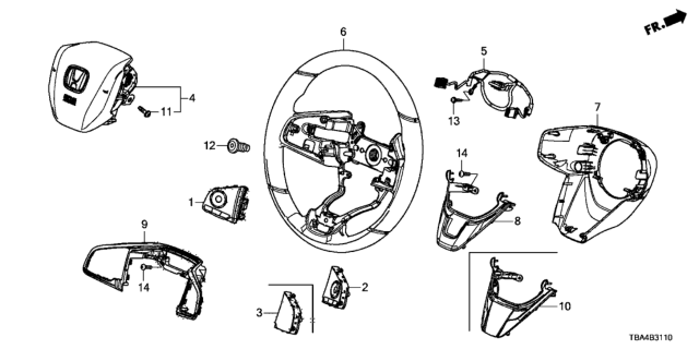 2017 Honda Civic Steering Wheel (SRS) Diagram