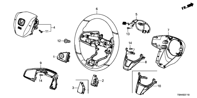 2016 Honda Civic Lower Gar*NH960L* Diagram for 78546-TBA-A01ZA