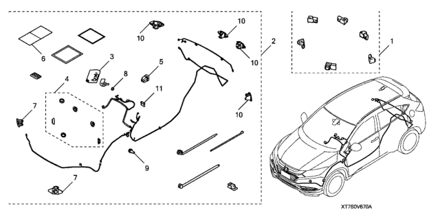 2019 Honda HR-V Parking Sensor And Attachment Diagram