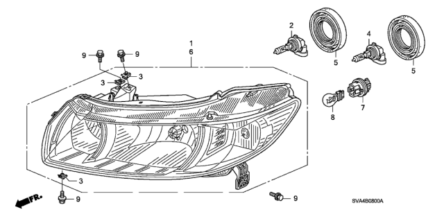 2009 Honda Civic Headlight Diagram