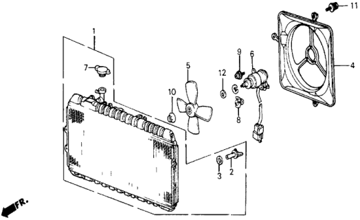 1985 Honda Civic Radiator (Toyo) Diagram