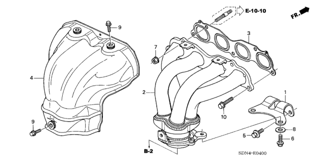 2005 Honda Accord Exhaust Manifold (L4) Diagram