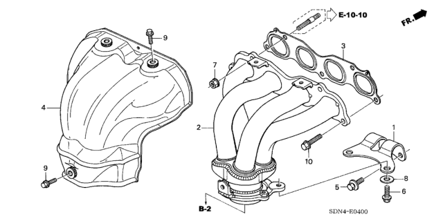 2005 Honda Accord Cover, Exhuast Manifold Diagram for 18120-RAA-A01