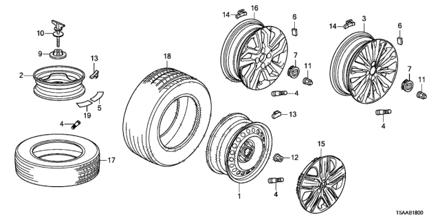 2020 Honda Fit TIRE, T135/80D15 Diagram for 42751-JKT-001