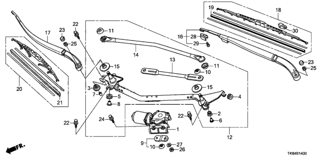 2012 Honda Odyssey Front Wiper Diagram