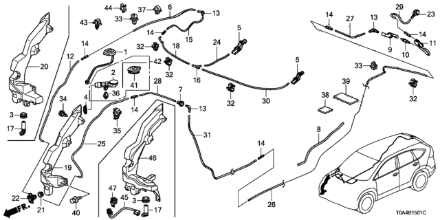 2015 Honda CR-V Nozzle Assembly Diagram for 76810-TP6-A01