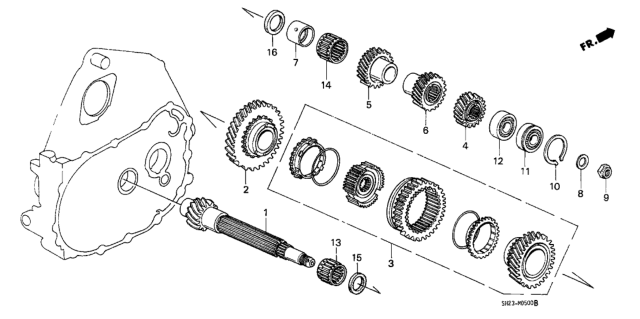 1989 Honda CRX MT Countershaft Diagram