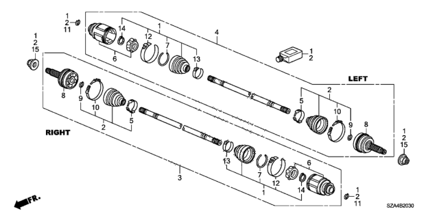 2012 Honda Pilot Rear Driveshaft Diagram